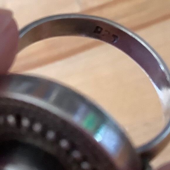 sterling SILVER 925 MALAHITE RING SIZE US 8.25 - Picture 6 of 8